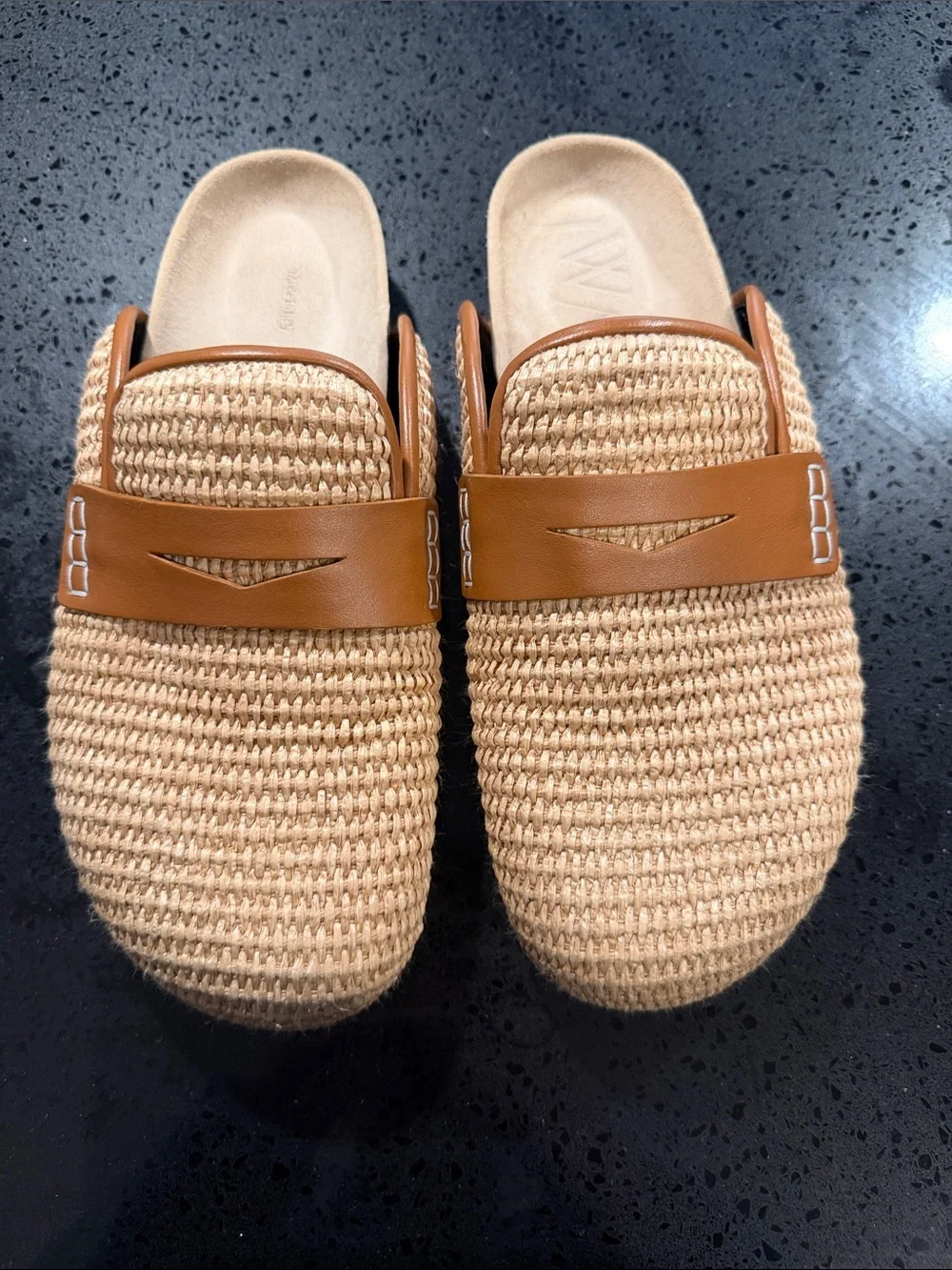 Men's JW Anderson Woven Slip-On Mules in Tan